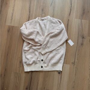 Free People Snow Drop Oversized Cardigan in Cream